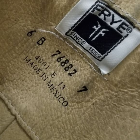 Frye Logo Embossed Melissa back button zip tall Riding Boots womens 6 - Picture 15 of 16